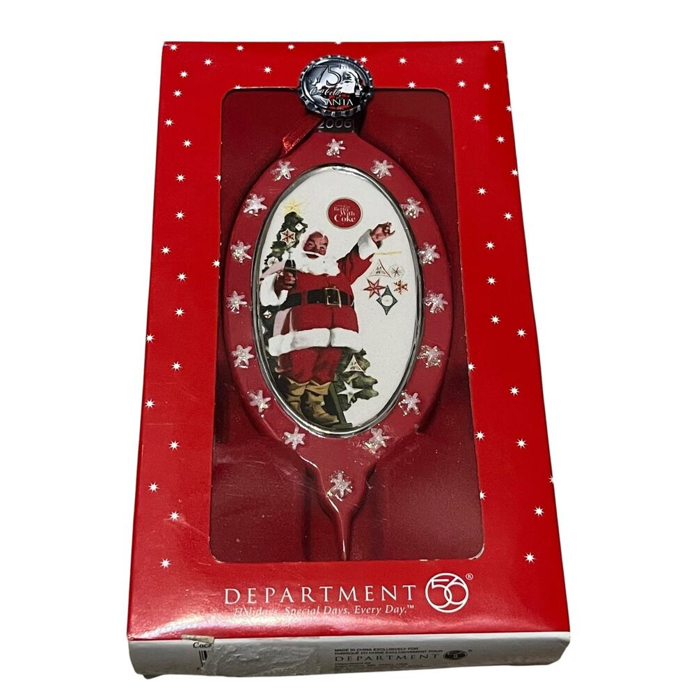Department 56 Coca Cola 75th Anniversary Santa Ornament